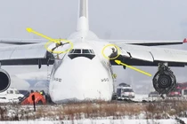 Máy bay khổng lồ An-124 Ruslan Nga suýt "toang" vì văng mất động cơ