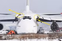 Máy bay khổng lồ An-124 Ruslan Nga suýt "toang" vì văng mất động cơ