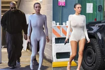 Thời trang bó sát xuyên thấu "mặc như không" của vợ Kanye West