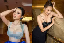 Hoa hậu Diễm Hương tự tin phô diễn vòng 1 “siêu khủng“