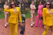 Á hậu Lương Mỹ Kỳ diện vest “thả rông lộ hàng” 