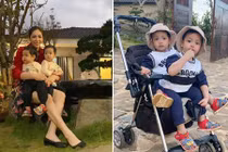 Vẻ đáng yêu cặp quý tử Đặng Thu Thảo nghỉ việc về chăm sóc