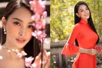 Hoa hậu Tiểu Vy đẹp “gây mê” trong tà áo dài Tết