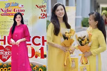 Cô giáo Midu khoe nhan sắc như nữ sinh giữa giảng đường