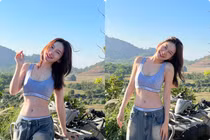 Hot girl diện áo bra giữa núi rừng khoe vóc dáng nuột nà