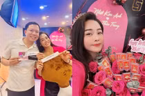 Nhật Kim Anh sinh nhật hoành tráng, được tặng cả bó hoa vàng miếng