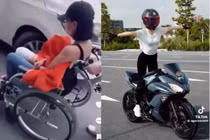 Sau màn “làm xiếc” trên moto, Ngọc Trinh chính thức ngồi xe lăn