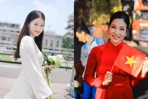 Hot face sao Việt: Diễm My 9x chụp ảnh trước Dinh Độc Lập