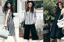 Lê Thúy tươi tắn dạo phố với gu thời trang sành điệu