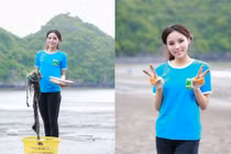 Hoa hậu Kỳ Duyên nhặt rác bảo vệ môi trường biển