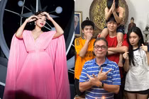 Thanh Hằng diện váy dạ hội, Trần Lực được con tổ chức sinh nhật