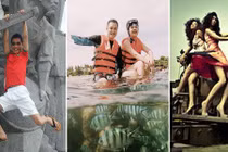 Sao Việt thản nhiên ngồi lên san hô, đu tượng: Ý thức ở đâu?