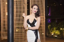 Hoa hậu Ngọc Diễm gợi cảm với đầm cúp ngực