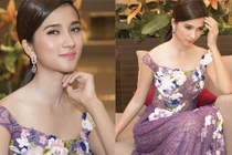 Diễn viên Kim Tuyến đẹp kiêu sa với đầm đính pha lê