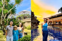 Lã Thanh Huyền hạnh phúc đi nghỉ dưỡng cùng chồng con