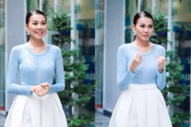 Siêu mẫu Thanh Hằng diện đơn giản vẫn đẹp rạng ngời