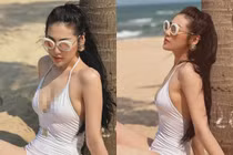 Á hậu Tú Anh khoe body “điểm 10” với bikini trên biển