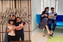 Đời thường bình dị của Cường Đô la - Đàm Thu Trang bên hai con