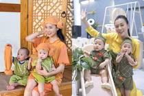 “Tan chảy” khoảnh khắc đời thường của Phương Oanh và cặp song sinh