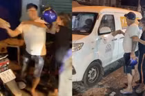 Người đi xe máy chặn đường ô tô, hung hãn đập bể kính lái