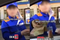Clip nhân viên cây xăng phải tự mở nắp bình xăng gây tranh cãi