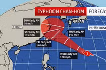 Trung Quốc báo động cao nhất về siêu bão Chan-Hom
