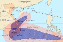 Bão Krosa tiến gần Đà Nẵng và Bình Định
