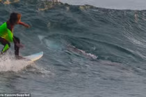 Rùng mình khoảnh khắc bé 10 tuổi đối mặt cá mập khổng lồ