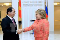 Chủ tịch nước Trần Đại Quang hội kiến Chủ tịch Hội đồng Liên bang Nga