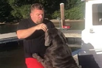 Chó khổng lồ “ngứa mắt” đẩy chủ xuống hồ bơi 