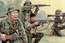 Ảnh ký họa về Quân đội Việt Nam của họa sĩ Tây