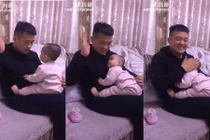 Hành động dễ thương của bé trai khi bị bố dọa đánh