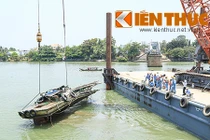 Trục vớt thành công tàu đẩy sà lan đâm sập cầu Ghềnh