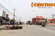 Tránh xe tải đậu trên đường, người phụ nữ bị container cán chết