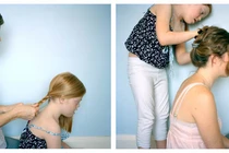 Rơi nước mắt hình ảnh mẹ và con gái bị Down