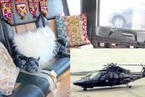 Nội thất thổ cẩm tuyệt đẹp trong trực thăng của đại gia