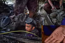 Xót xa cảnh ngụp lặn trong bùn sâu đào vàng vụn