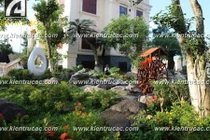 Sân vườn tuyệt đẹp lâu đài sinh đôi của đại gia Ninh Bình