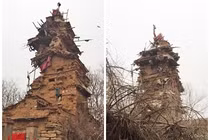 Ngôi nhà quái dị 7 tầng từ bùn của nông dân Trung Quốc