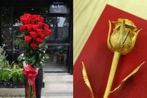 Hoa giá chát, mạ vàng tuyệt đẹp tặng nàng dịp Valentine