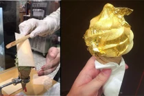 Cảnh dát vàng 24k cho cây kem sang chảnh ở Sài Gòn 