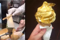 Cảnh dát vàng 24k cho cây kem sang chảnh ở Sài Gòn 