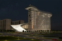 Tòa nhà đặc biệt cho khách trượt tuyết từ mái xuống đường phố