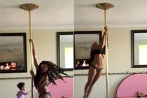 Bà mẹ gây phẫn nộ vì múa cột trước mặt con