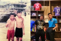 Thủ môn Bùi Tiến Dũng đăng ảnh "thử thách 10 năm" cùng em trai không thể ngầu hơn