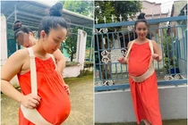 Vợ Lê Dương Bảo Lâm phải lấy dây đỡ bầu sát ngày sinh