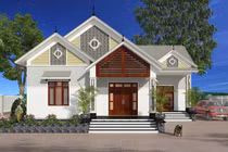 Mẫu nhà vườn đẹp 1 tầng 4 phòng ngủ, nhìn là mê