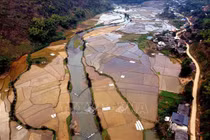 Ngỡ ngàng bức tranh É Tòng mùa nước đổ