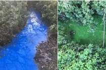 Hoang mang dòng sông xanh biếc kỳ dị mãi chưa tìm được nguyên nhân