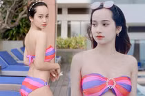 Nữ sinh Kinh tế khoe dáng đẹp nõn nà với bikini màu sắc